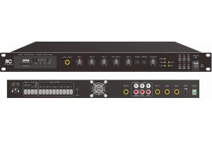 Amply 5 vùng loa ITC TI-240DTBV 240W, phát nhạc MP3, FM, Bluettooth, có nguồn 24V DC