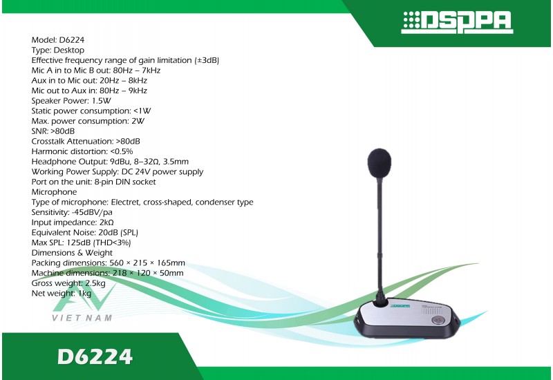 DSPPA D6224 - Micro đại biểu có dây