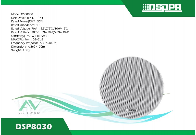 DSPPA DSP8030 - Loa âm trần đồng trục 30W