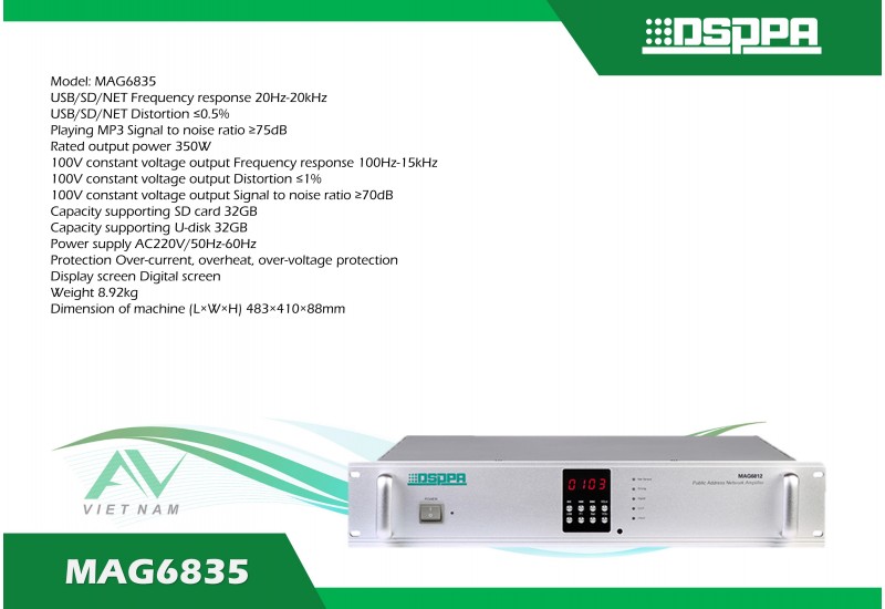 DSPPA MAG6835 - Bộ khuếch đại mạng IP 350W