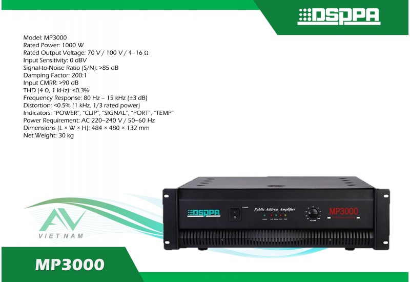 DSPPA MP3000 - Bộ khuếch đại 1000W